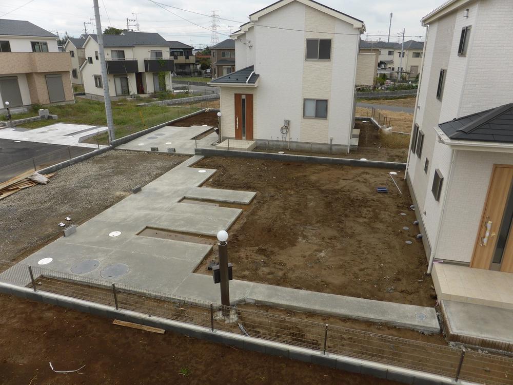 Parking lot. Example of construction. Car space three available parking