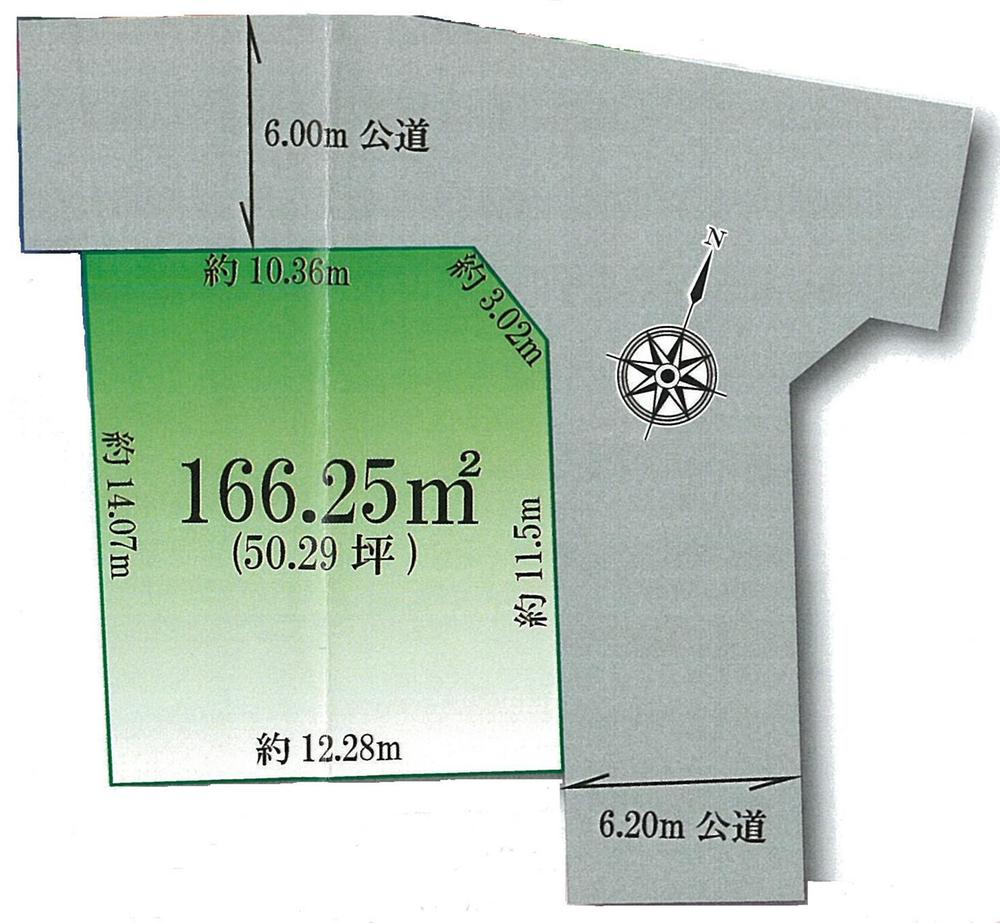 Compartment figure. Land price 9.8 million yen, Land area 166.25 sq m