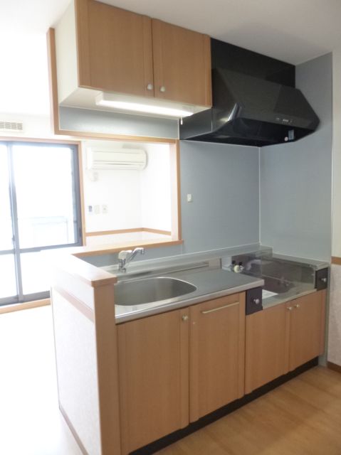 Kitchen. Plenty of storage space with up and down