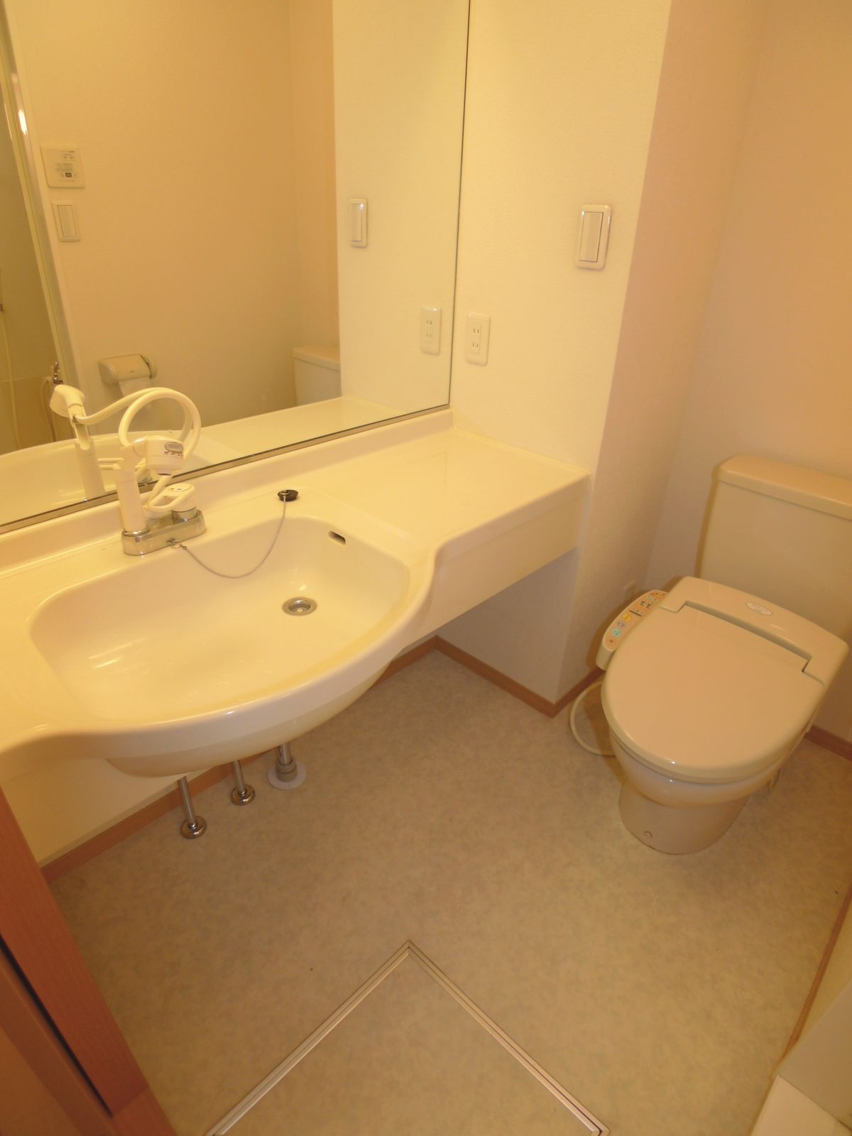 Toilet. Large vanity