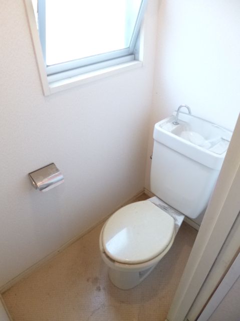 Toilet. It's good I there is a window in the toilet.