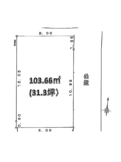 Compartment figure. Land price 14.9 million yen, Land area 103.66 sq m compartment view
