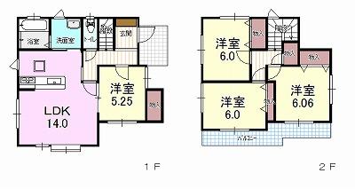 Floor plan. 27,800,000 yen, 4LDK, Land area 94.77 sq m , Building area 91.08 sq m