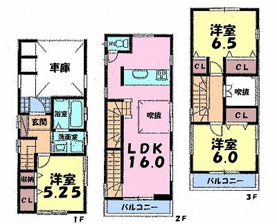 Floor plan. 30,800,000 yen, 2LDK+S, Land area 57.71 sq m , Building area 95.58 sq m