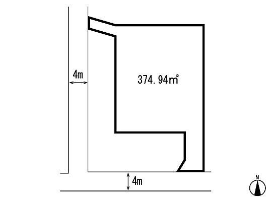 Compartment figure. Land price 47 million yen, Land area 374.94 sq m