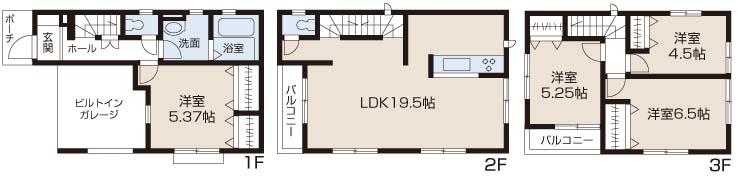 Floor plan. (1 Building), Price 41,900,000 yen, 4LDK, Land area 68.68 sq m , Building area 113.31 sq m