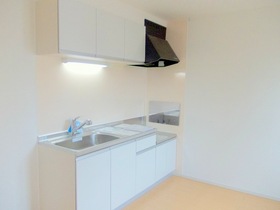 Kitchen. There is space put a cutting board. 