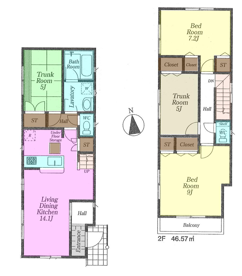 Floor plan. 39,800,000 yen, 4LDK, Land area 91.68 sq m , Building area 93.14 sq m