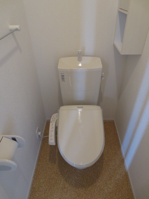 Toilet. It is a photograph of another room