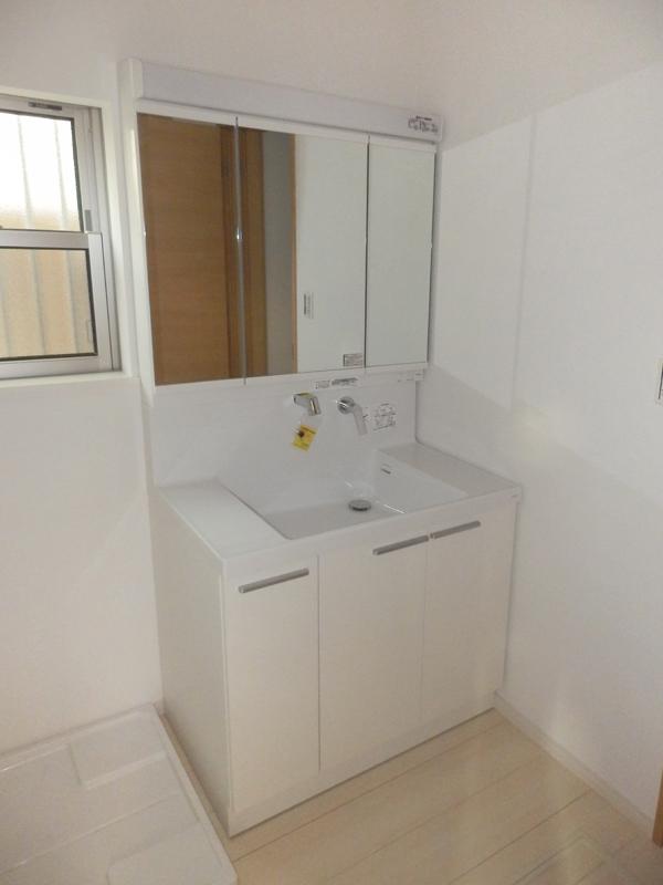 Wash basin, toilet. Bathroom vanity