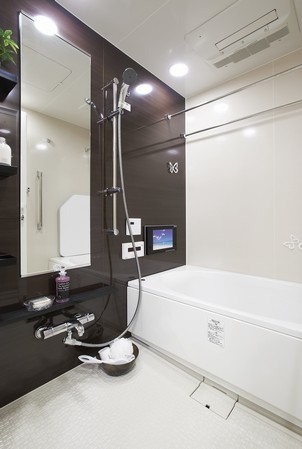 Bathroom to produce a temporary relaxation with a mist sauna, etc.