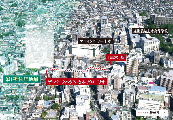 Surrounding environment. In fact a somewhat different in plus the CG processing of light or the like to the shooting sky overlooking the "Shiki" Station from the local vicinity of the sky (November 2012 shooting).