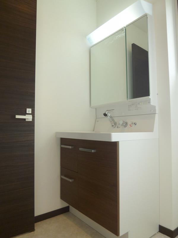 Wash basin, toilet. Bathroom vanity