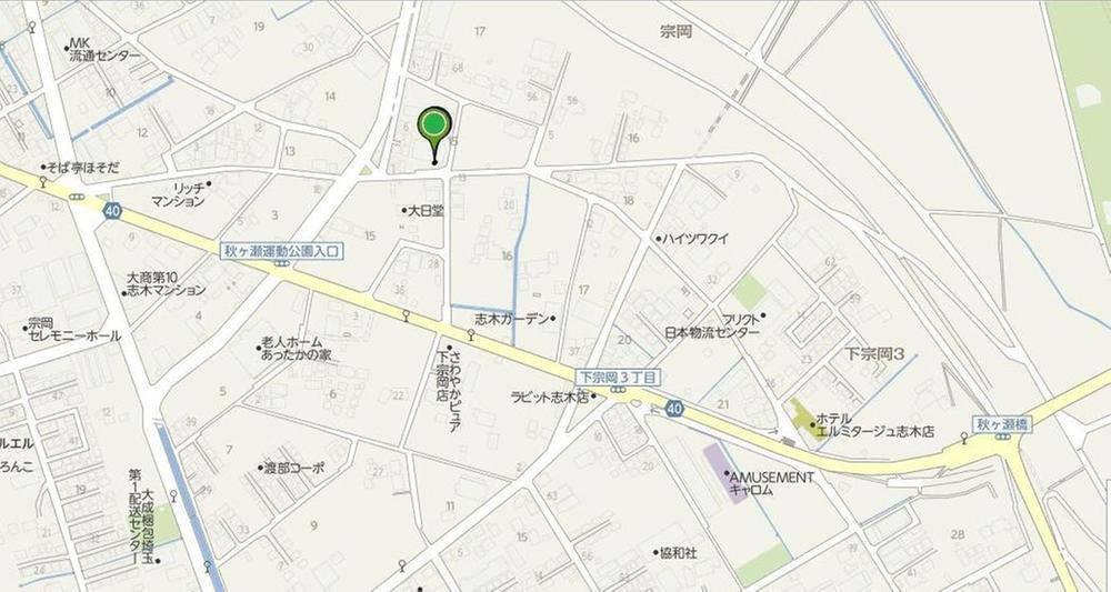 Access view. It is close to the Akikese Sports Park. running ・ baseball ・ Football ・ tennis ・ You can also barbecue! 