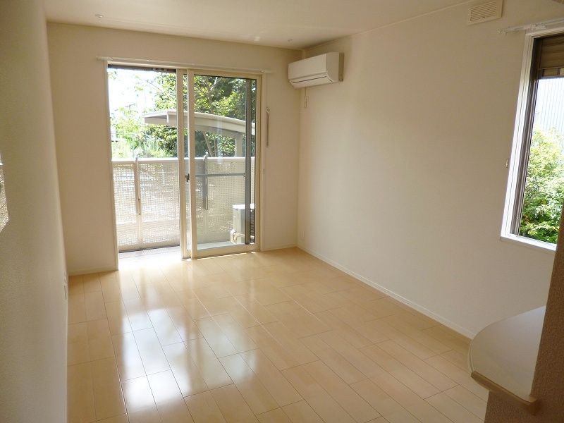 Living and room. Corner room two-sided lighting