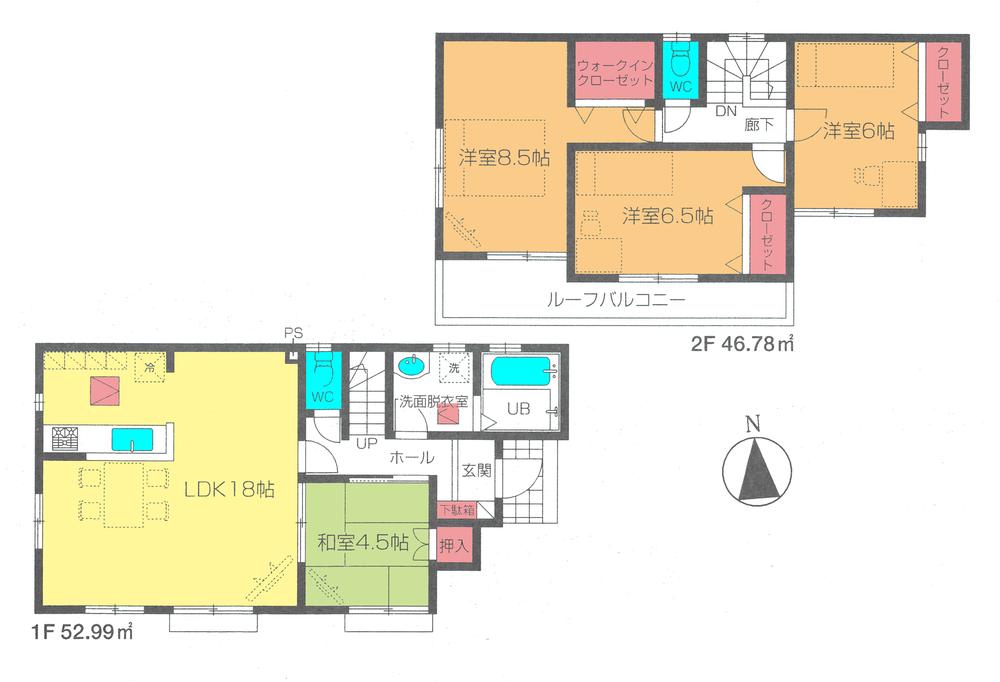 Floor plan. (4 Building), Price 29,800,000 yen, 4LDK, Land area 104 sq m , Building area 99.77 sq m