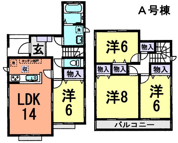Floor plan. (A Building), Price 20.8 million yen, 4LDK, Land area 119.07 sq m , Building area 95.22 sq m