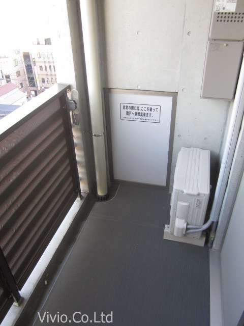 Balcony. With clothes fitting to veranda