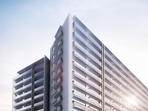 Features of the building.  [House that emits elegance. Kindness to give around] Incorporating the balanced design of the balance to meet the live of the human mind, We aimed the mansion, which is also loved forever. It is also the jealousy of the surrounding, Planting of each season brings moisture and peace, It gives the impression that higher presence worth dwelling. (Exterior CG)