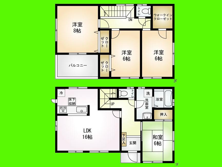 Floor plan. 29,800,000 yen, 4LDK, Land area 119 sq m , Building area 105.5 sq m