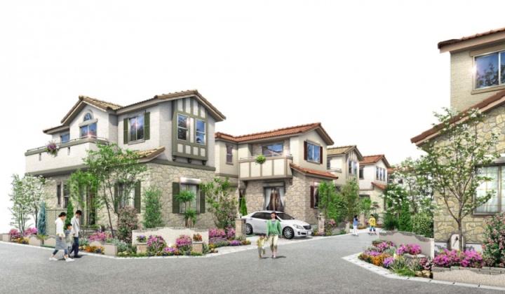 Rendering (appearance). 21 mansion colorful flowers in full bloom