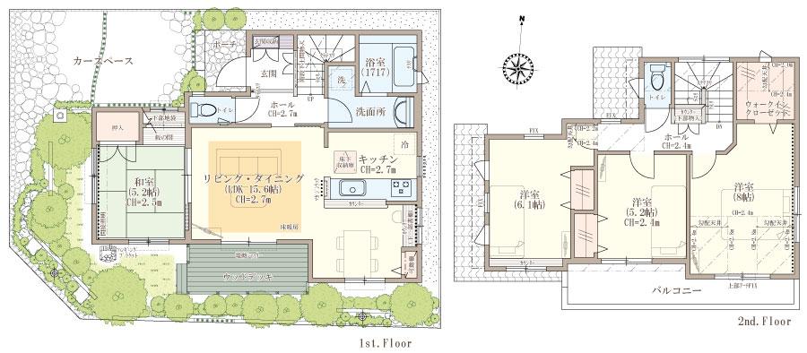Floor plan. Bright and airy living ・ dining [Local model house] Released! 