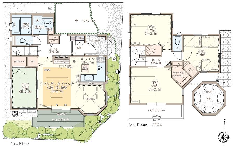 Floor plan. Bright and airy living ・ dining [Local model house] Released! 