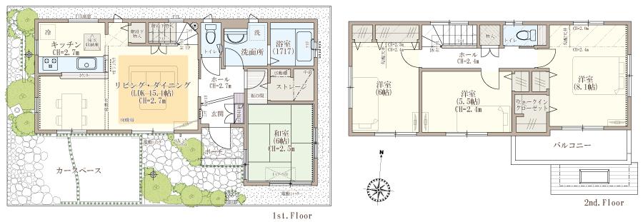 Floor plan. Bright and airy living ・ dining [Local model house] Released! 