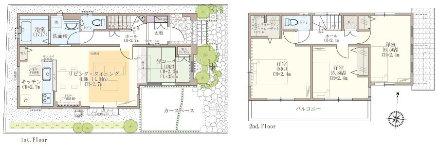 Floor plan. Bright and airy living ・ dining [Local model house] Released! 