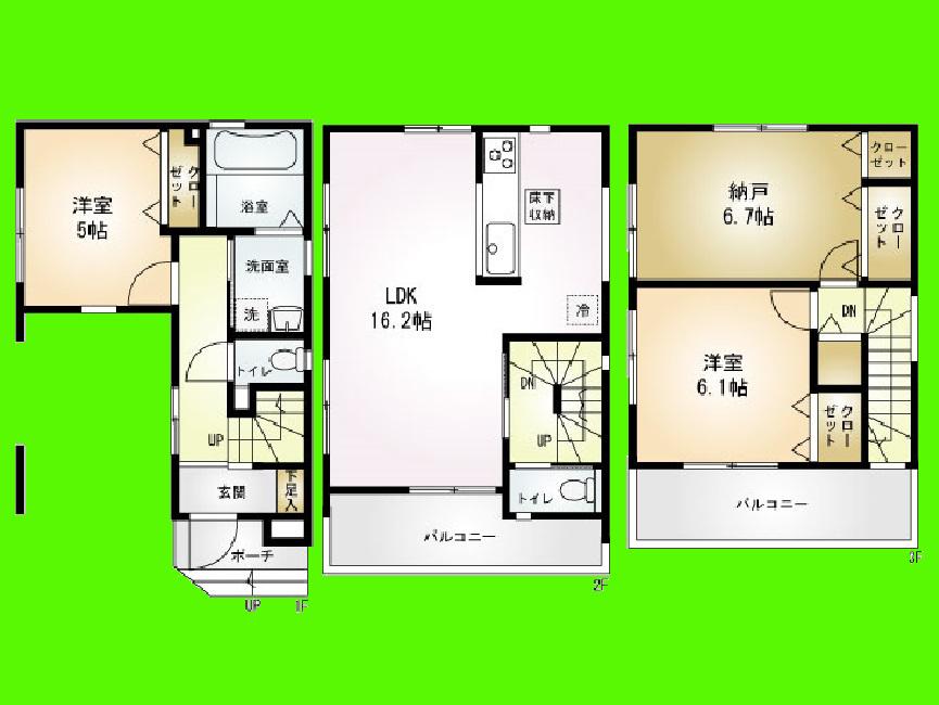 Floor plan. 23.8 million yen, 2LDK + S (storeroom), Land area 57.87 sq m , Building area 99.25 sq m
