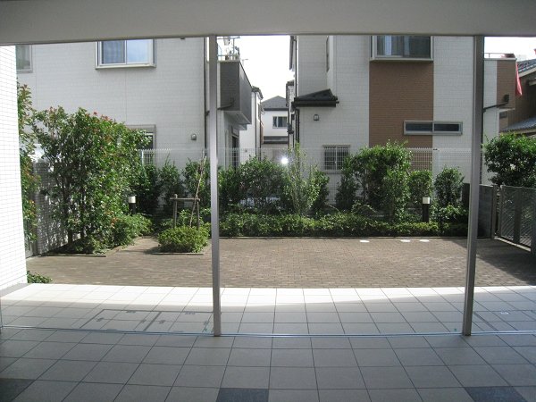 lobby. Lobby with a view of the courtyard that leads to the first floor elevator hall