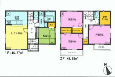 Floor plan. 25,800,000 yen, 4LDK + S (storeroom), Land area 99.43 sq m , Building area 93.55 sq m