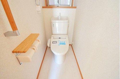 Toilet. Bright toilet with a window