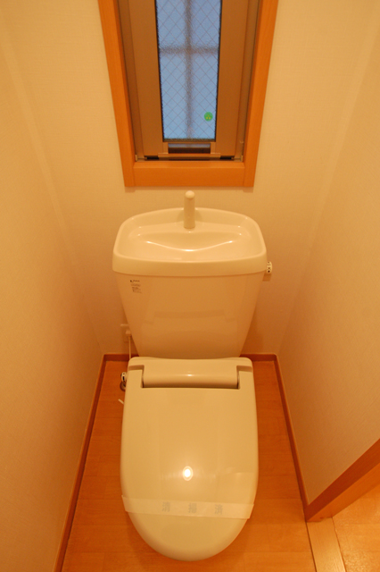 Toilet. Toilet clean impression Pat ventilation with windows!