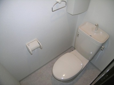 Toilet. Over towel in the toilet ・ There are storage