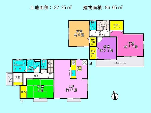 Floor plan. (1 Building), Price 30,800,000 yen, 4LDK, Land area 132.25 sq m , Building area 96.05 sq m