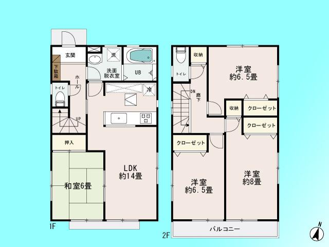 Floor plan. 24,800,000 yen, 4LDK, Land area 127.88 sq m , Building area 99.36 sq m