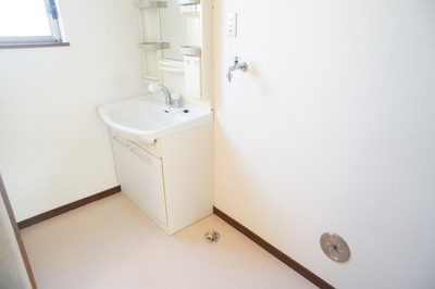 Washroom. Basin space looks soft impression of natural light with a window