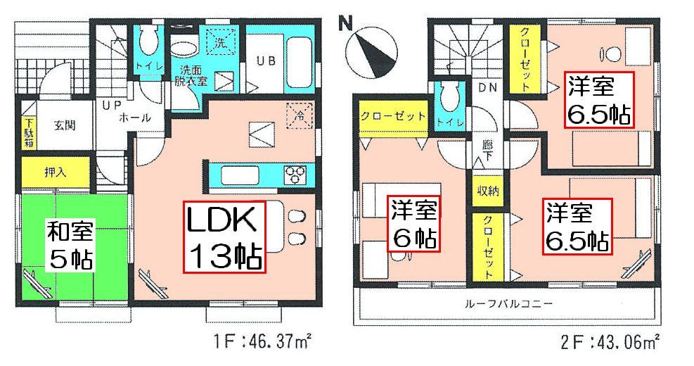 Floor plan. 26,800,000 yen, 4LDK, Land area 100 sq m , Building area 89.43 sq m