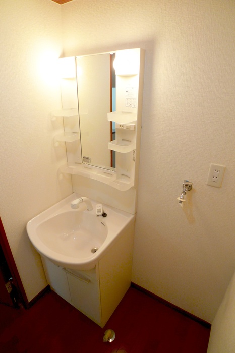 Washroom. Washbasin with shower