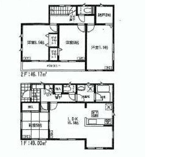Floor plan. (Building 2), Price 28.8 million yen, 4LDK+S, Land area 120.1 sq m , Building area 95.17 sq m