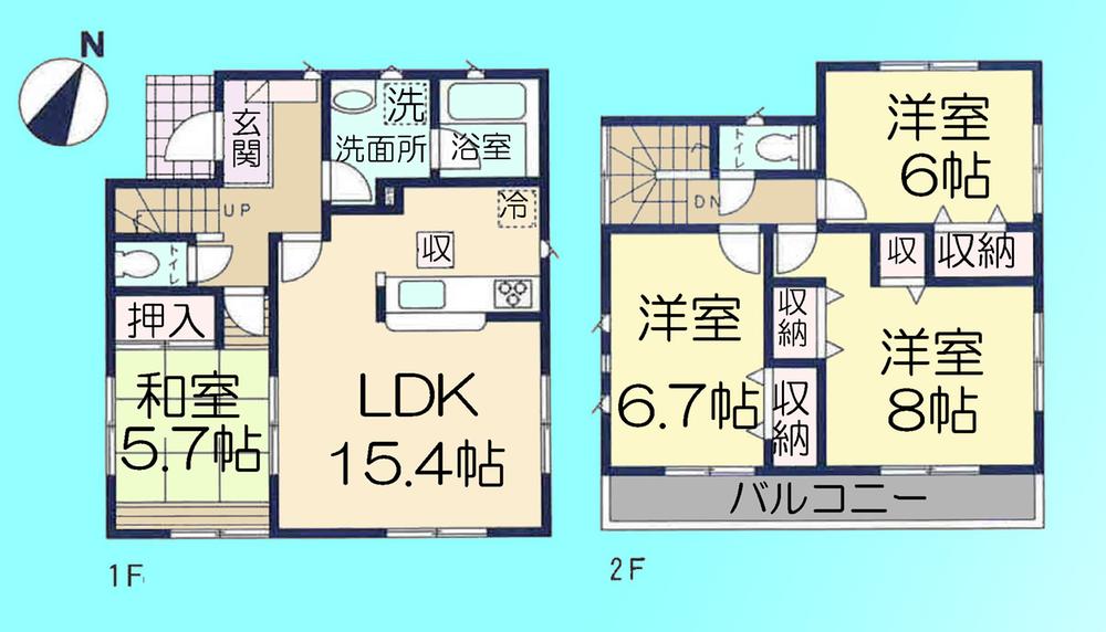 Floor plan. 31,800,000 yen, 4LDK, Land area 114.32 sq m , Building area 96.39 sq m