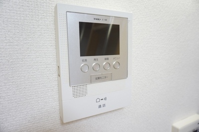 Other Equipment. Glance at a TV monitor with intercom visitor who is found