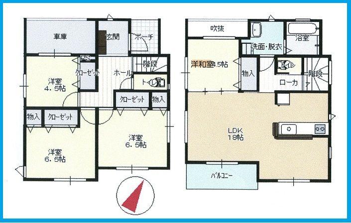 Floor plan. 29,800,000 yen, 4LDK, Land area 134.73 sq m , Building area 105.99 sq m