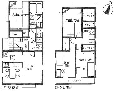 Floor plan. 27.3 million yen, 4LDK, Land area 102.89 sq m , Building area 99.36 sq m floor plan