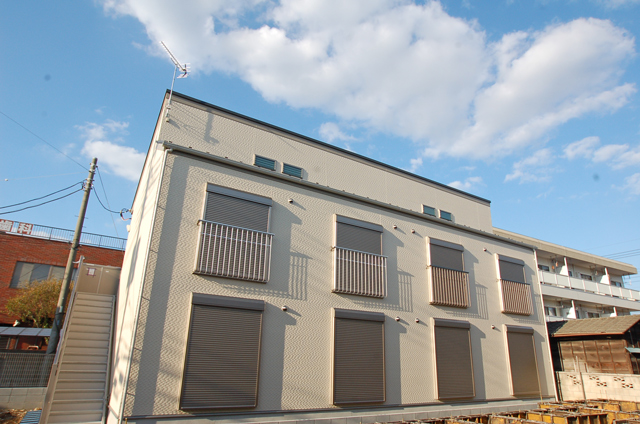 Building appearance. Crime prevention surface is safe with a shutter!