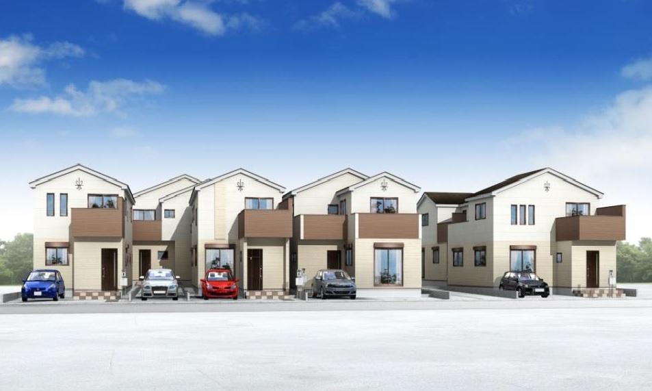 Rendering (appearance). Soka Station 6 min. Walk ・ Popular Soka area educational institutions, Stylish house in a popular location a variety of floor plans of shopping facilities close, LDK spacious 17 quires more than your tour Allowed peace of mind of attractive same day house performance evaluation housing