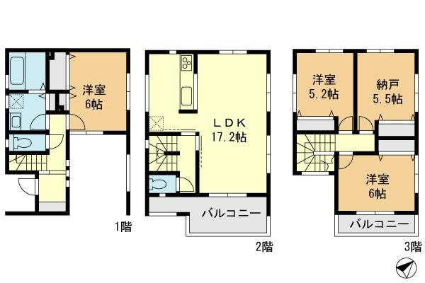 Floor plan. 28.8 million yen, 3LDK+S, Land area 75.12 sq m , Building area 110.95 sq m
