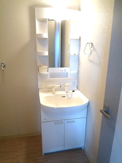 Washroom. Washing machine in the room