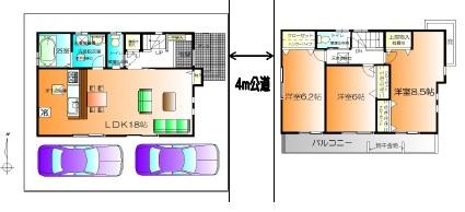 Floor plan. 29,800,000 yen, 3LDK, Land area 100.17 sq m , May housework flow line in the building area 91.08 sq m large living, Plenty made plans an accommodation. 